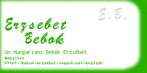 erzsebet bebok business card